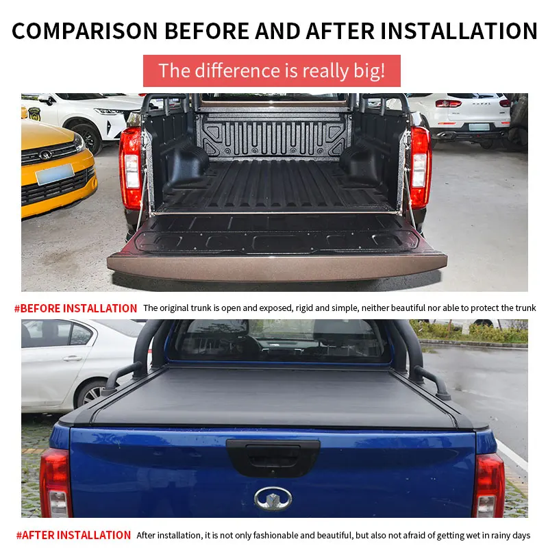Waterproof Aluminum Alloy Phone App Remote Control Roller Shutter Bed Cover for GWM Poer Great Wall PAO Tonneau Cover details