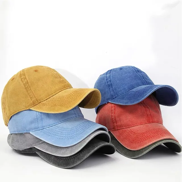 Wholesale Custom Logo 6 panel Vintage Cotton Adjustable Unstructured Dad Hats Solid Color Distressed Washed Sports Baseball Caps