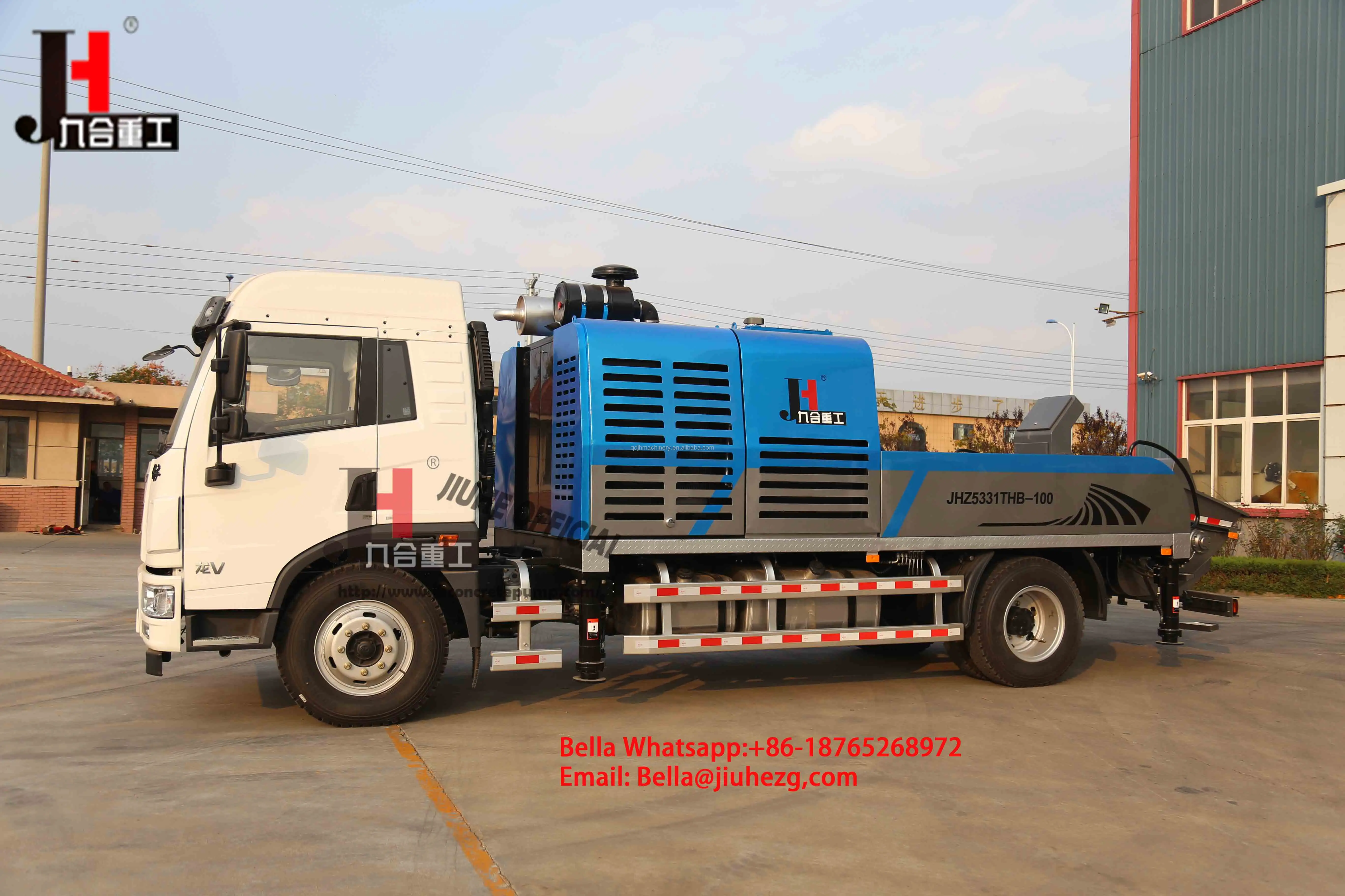 JIUHE Concrete Truck With Pump Concrete Line Pump  Upper Truck Mounted Concrete Line Pump Concrete Truck