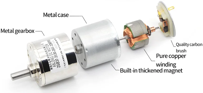 12v 24v dc high torque ZGB37-3530 brushed dc motor Micro gear reduction motor