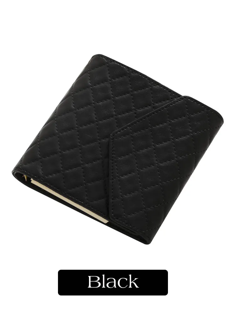 Custom Logo A7 Quilted Textured Leather Cash Wallet Binder With