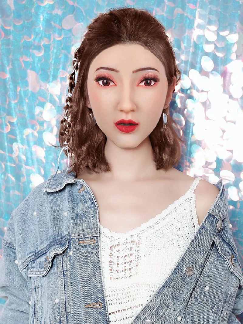 REALISTIC SILICONE FEMALE Face Mask Crossdresser Head Mask For women