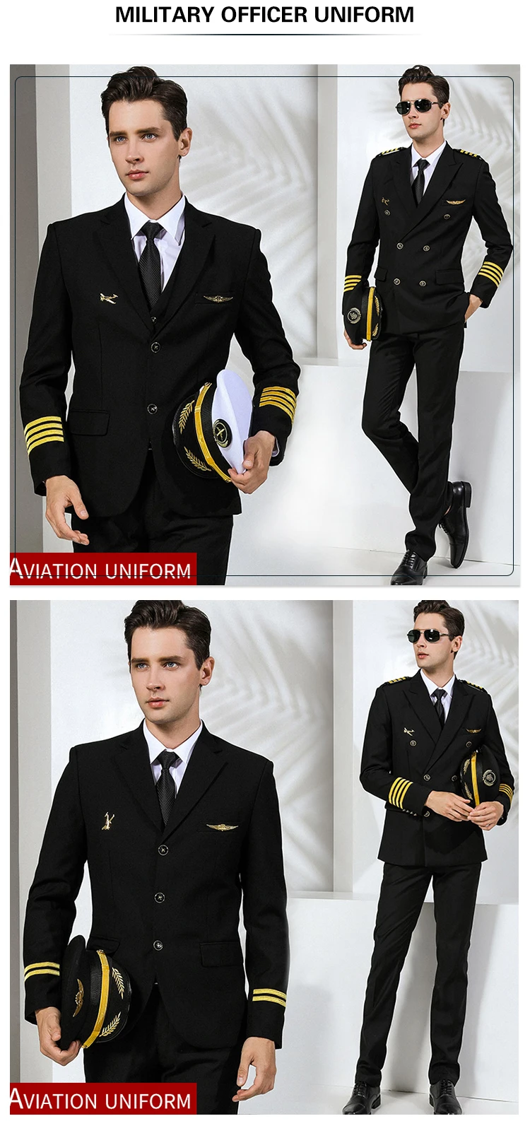 Airline Pilot Uniform Avication Uniform Suit Pilot Uniform For Captain