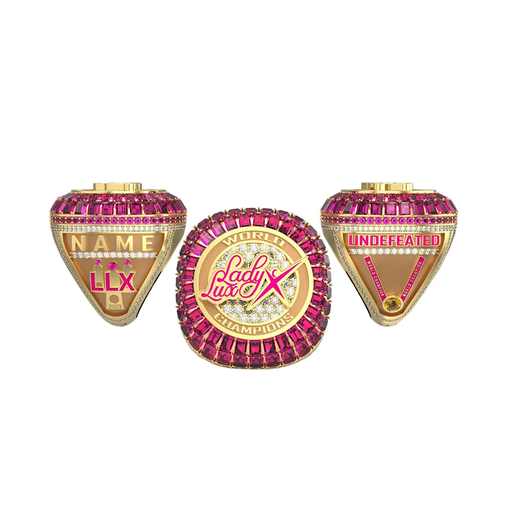 Cheer Extreme Lady Lux Custom Metal Championship Ring Stanley Cup Winner Hockey Ring-Factory Casting Technique
