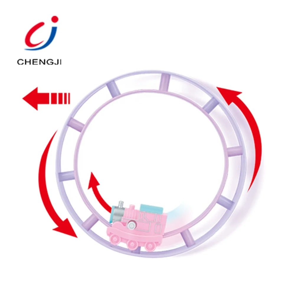 Новинка, милые детские недорогие пластиковые Мультяшные автомобили, вращающийся трек, заводные игрушки