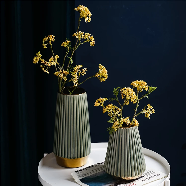 Cheap Modern Living Room Wedding Decorative Vases Gold Green Nordic