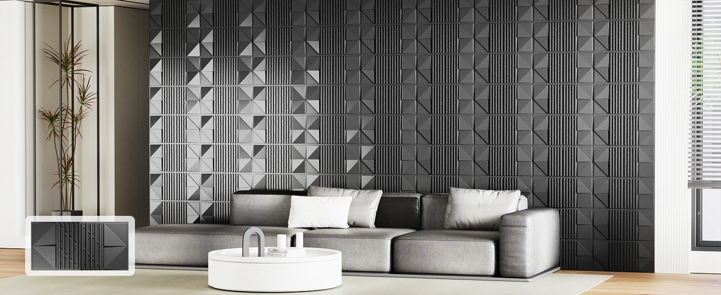ZJ Recycled Plastic 50*50 Cm PVC Decorative 3D Wall Panels