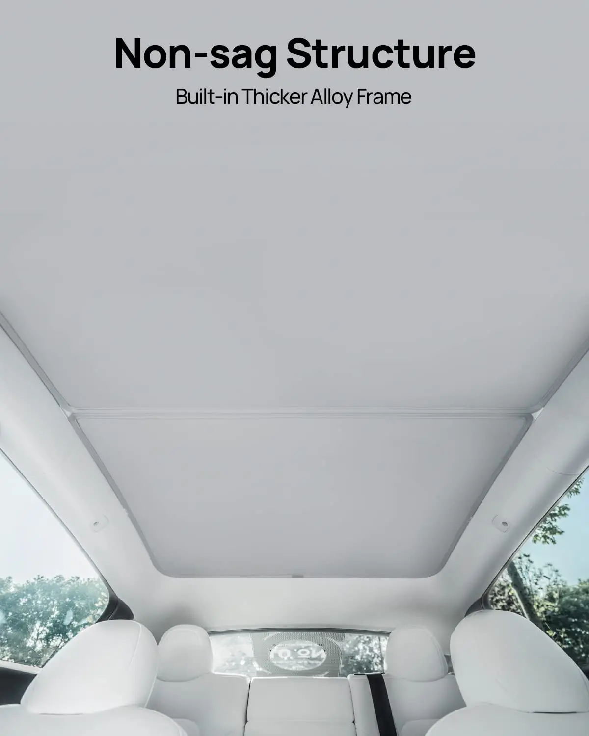 収納バッグ付きモデルYガラスルーフサンシェード、断熱カバー付き