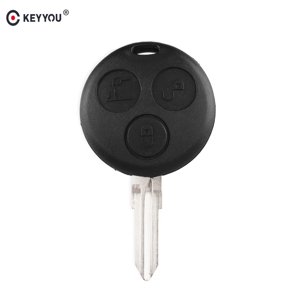 Uncut Remote Key Replacement Case 3 Button for Benz Smart ForTwo 450 ECCA 