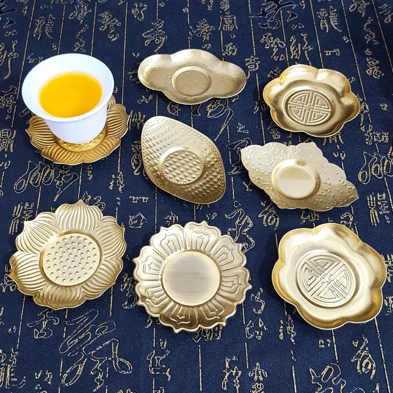 Most Popular Metal Irregular Shape Coaster Gold Tea Cup Mat Coffee Cup Saucer Drinking Coaster