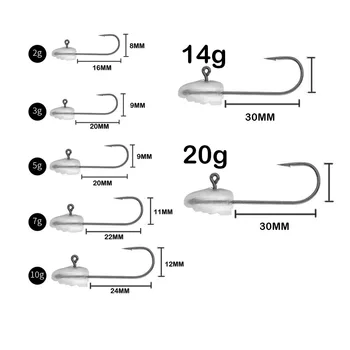 CHEERY 2g 3g 5g 7g 10g Jig Heads Hook Soft Artificial Bait Freshwater Seawater Barbed Lead Fishing Tackle Hooks – Soft Lure – view 4