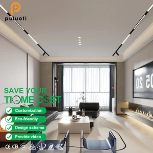 Modern 48V LED Track Light Aluminum Body Office Linear Spotlight with Magnetic Pendant System Surface Recessed Lighting