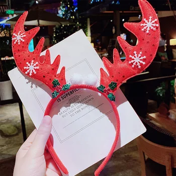 Hot Sale Custom Felt Decoration Adult Children Party Accessories Cute Cartoon Deer Antler Shape Christmas Headband