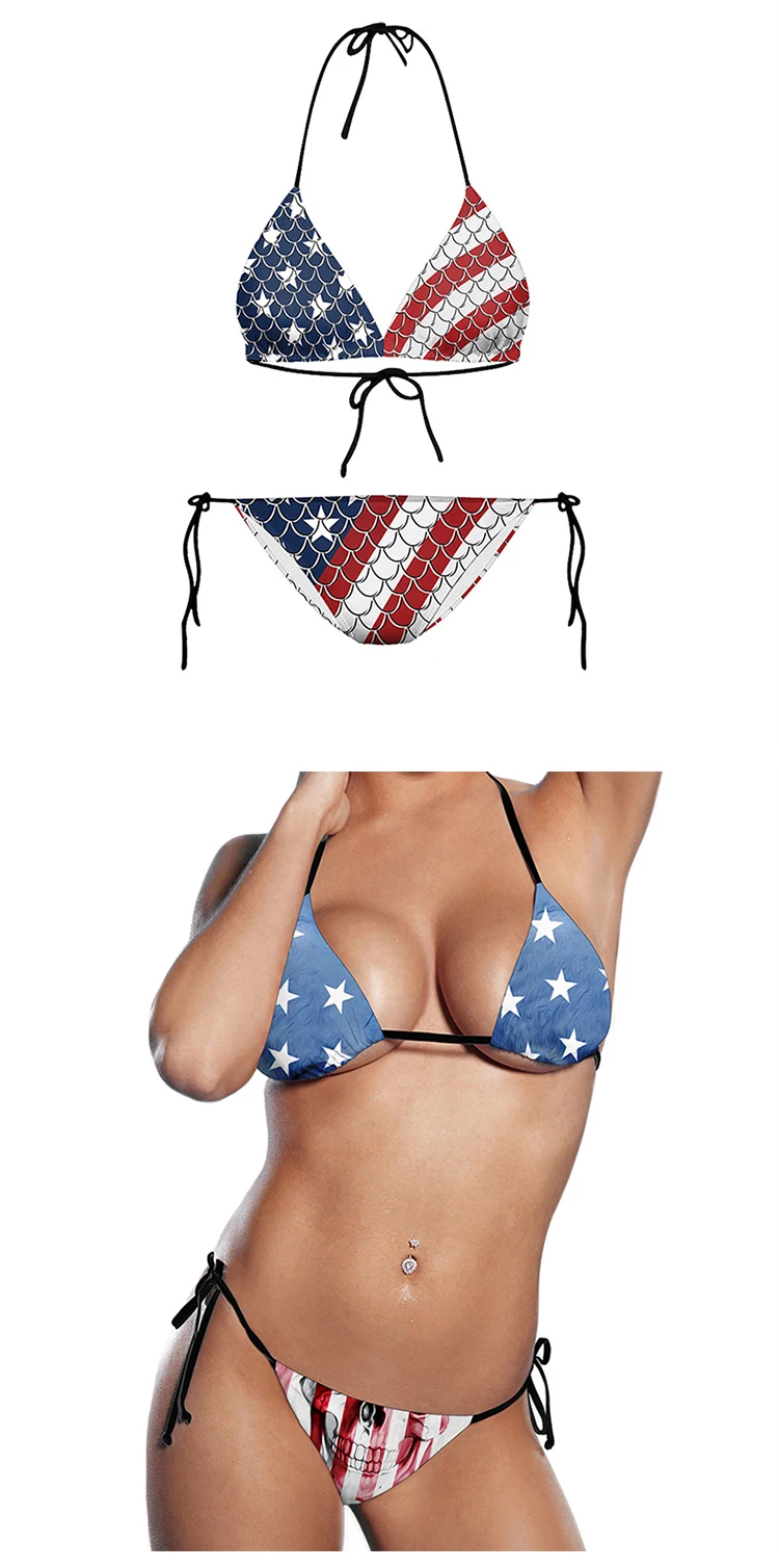 2022 Women's Summer Beach Striped Bikinis Wholesale Custom Sexy Print