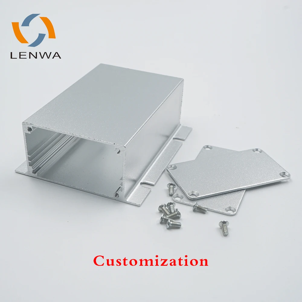 LENWA Fireproof Waterproof Custom Branded Modular Small Aluminum Enclosure Housing With End Plate and Mounting Holes for PCB