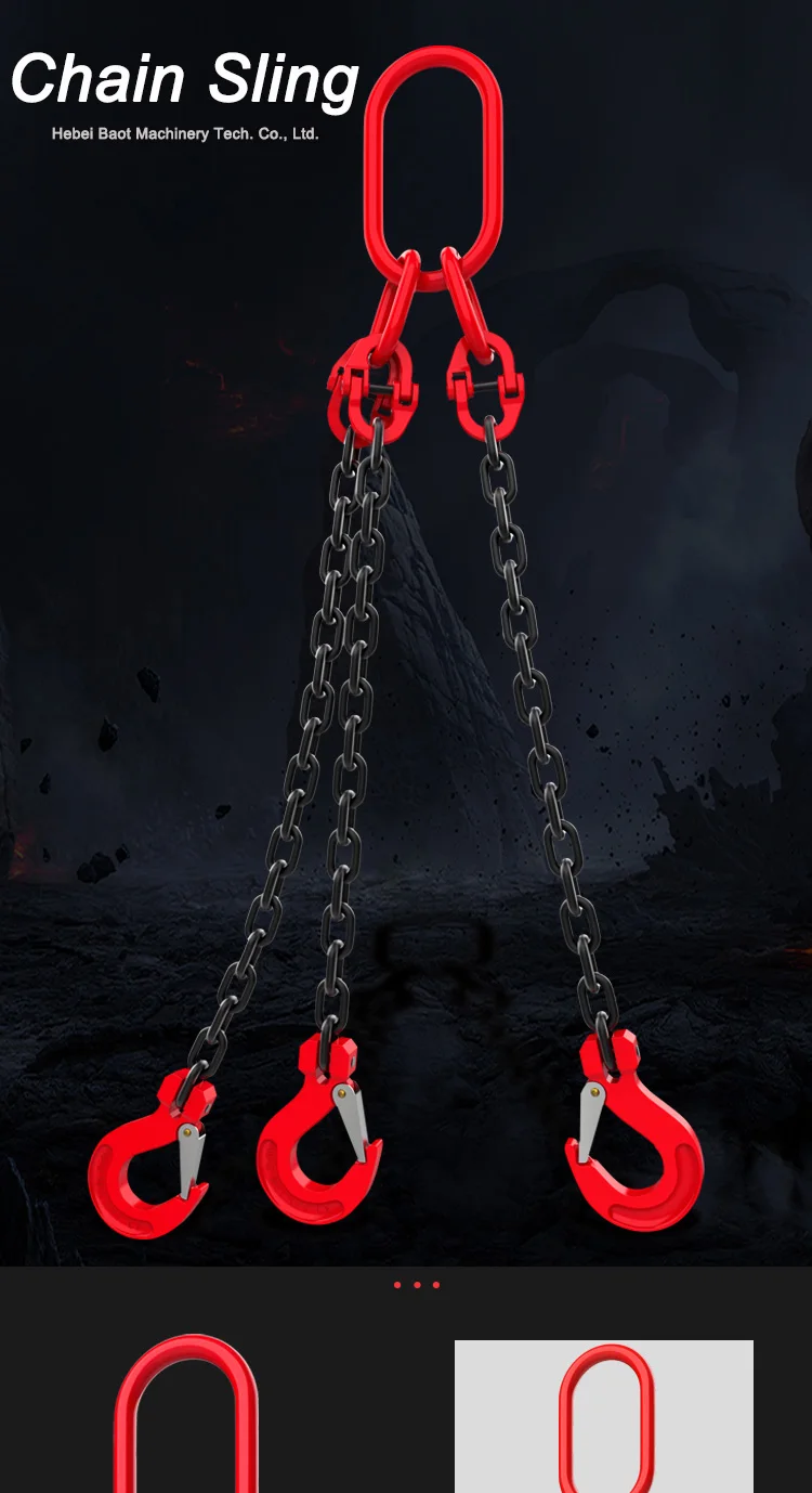 4 Four Legs Lifting Chain Sling G80 Hook And Ring Combination Iron ...