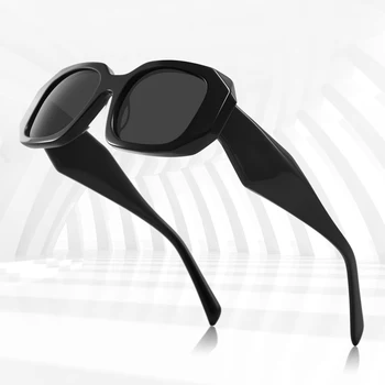 Customized Logo Trendy Retro Square Handmade Acetate Shades Polarized Sunglasses Sun Glasses Women