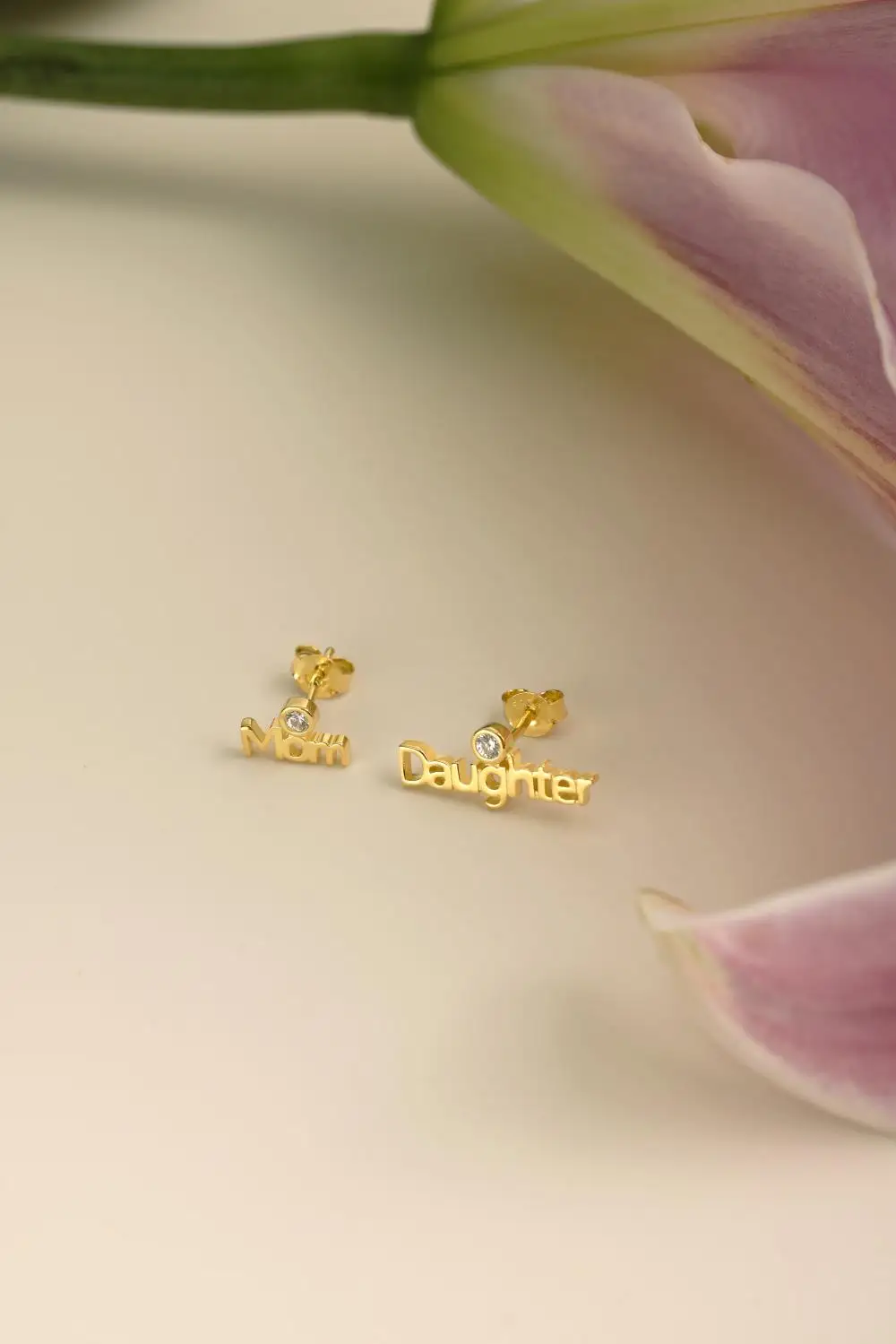 KAKODIY 925 Gorgeous Sterling Silver Stud Earrings with Zirconia Mother's Day Gold Plated Earrings detail 3