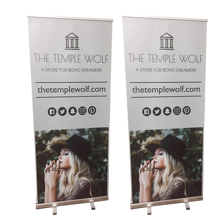 Custom Rollup Pull up Retractable Aluminium Recycle Roll up Banner Stand Display