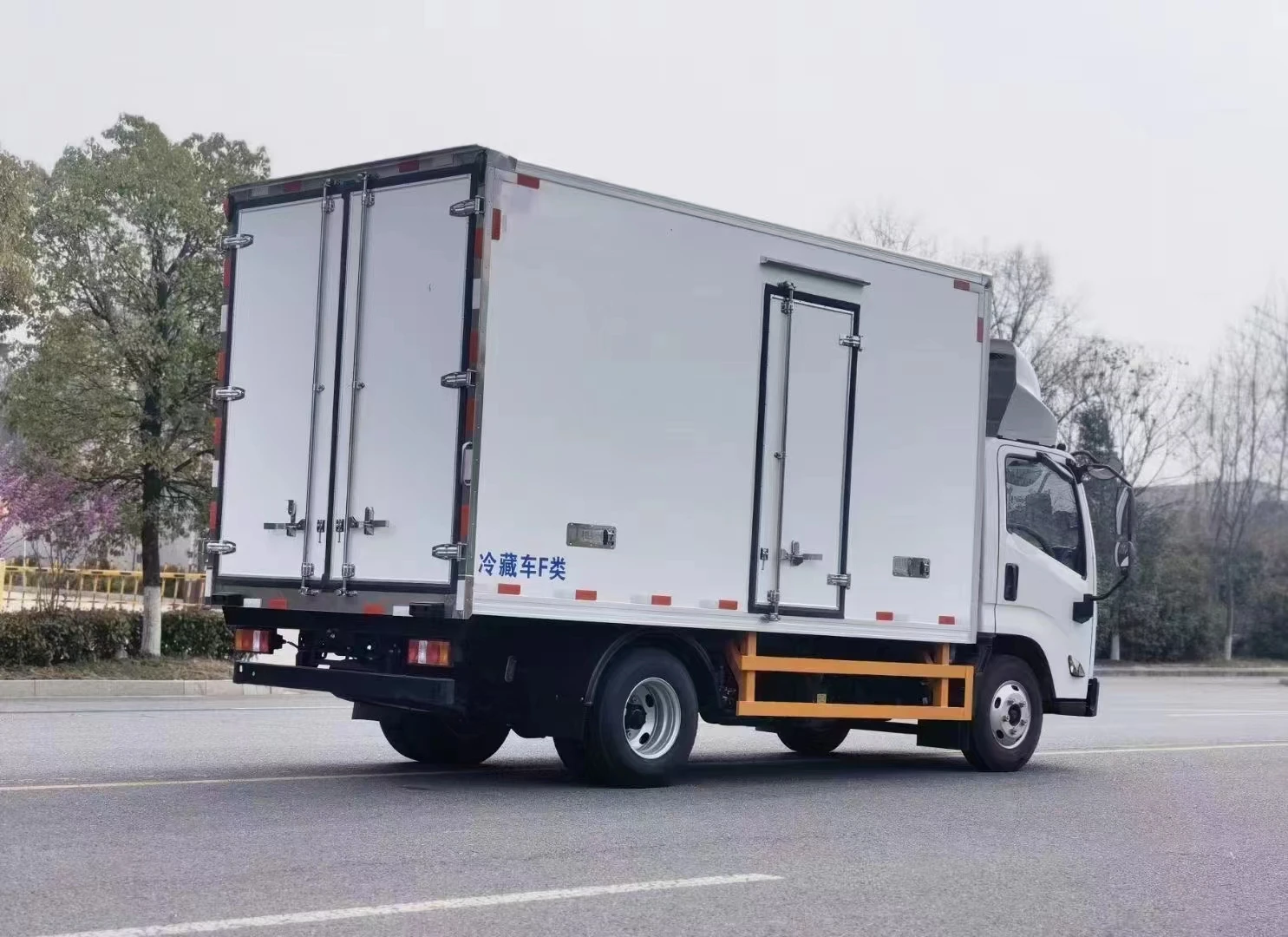 JMC 6-Wheel 4x2 Refrigerator Freezer Truck 26 Ft Box Truck Lift Gate YUCHAI SINOTRUCK Manual Euro 2 New Condition Diesel Fuel