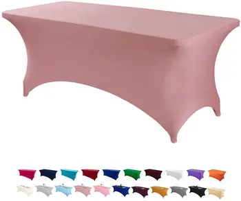 Rectangular Spandex Table Cover Fitted Stretch Tablecloth for Baby Show Outdoor Party Wedding