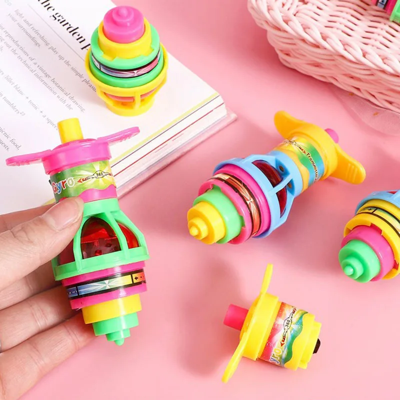 Factory Wholesale LED Light up Flashing UFO Spinning Tops with Gyroscope Flashing Spinning Toys Novelty Bulk Toys Party Favors