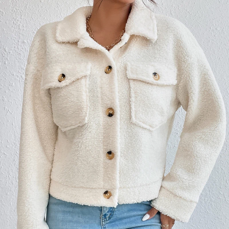 Wholesale Fall Winter Coat Warm Sherpa Fluffy Cardigan