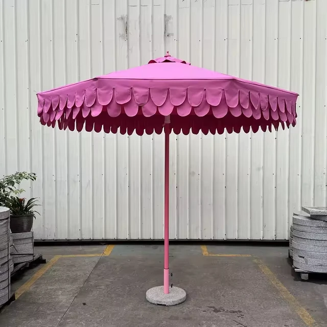 New Type Fish Scale Edge Mid Pole Umbrella High Quality Sun Umbrella Manufacturer Outdoor Furniture Parasol