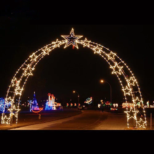 Factory LED 3D Large Love Arch Light Outdoor Decoration Arch Street Motif Star String Light