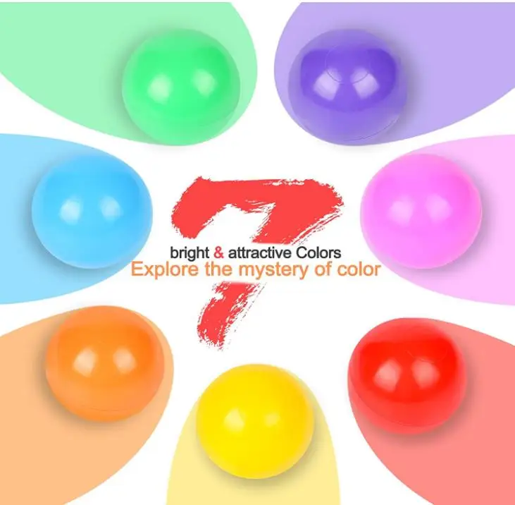 HEMOTON Estrella-corazón Foso de plástico Bolas Coloridas para niños casa de Juegos Tienda de Juegos Parque Piscina Fiesta 60 Bolas