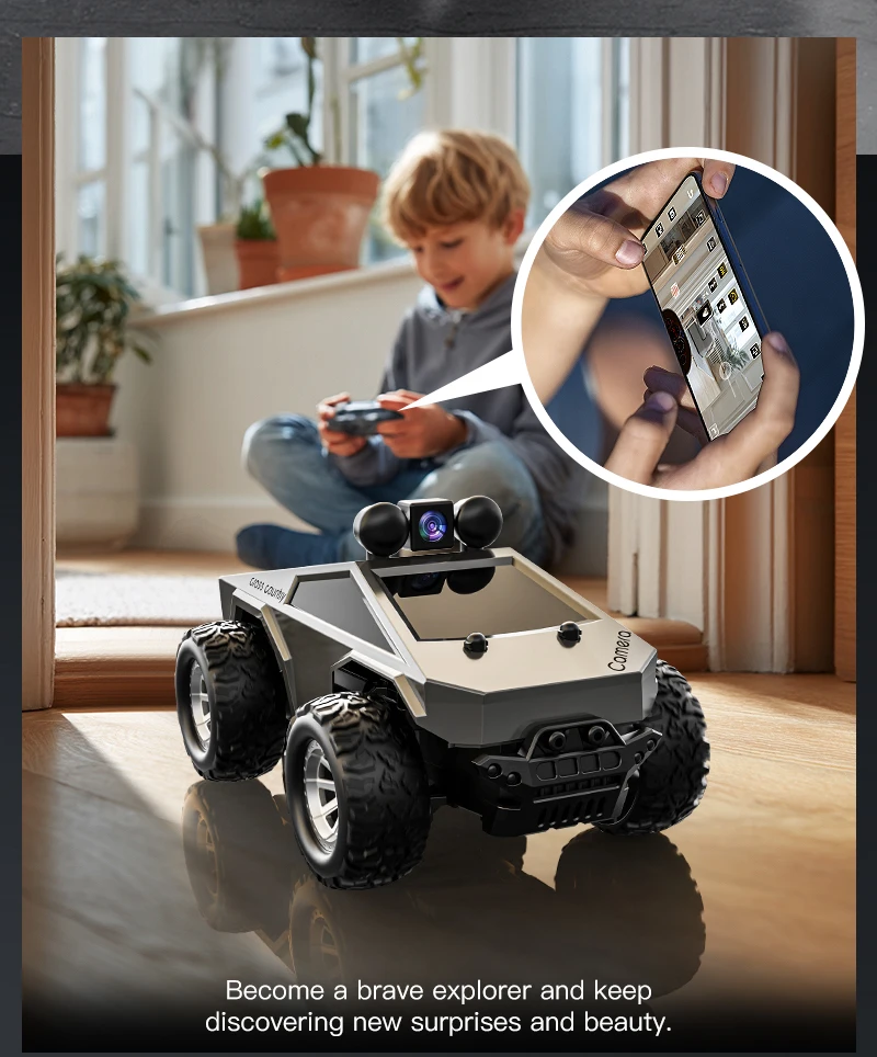 New Arrival HOSHI KF29 RC Car 1/28 Scale Mini Cyber Truck Toy Small Car with FPV Camera Remote Control Car Toys for Boys
