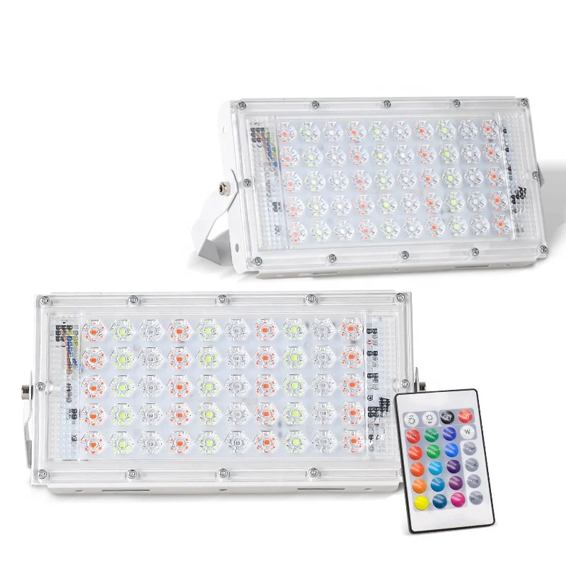 IP66 Waterproof 50w RGB Color Changing led flood light with Remote Control for Outdoor Garden Lights