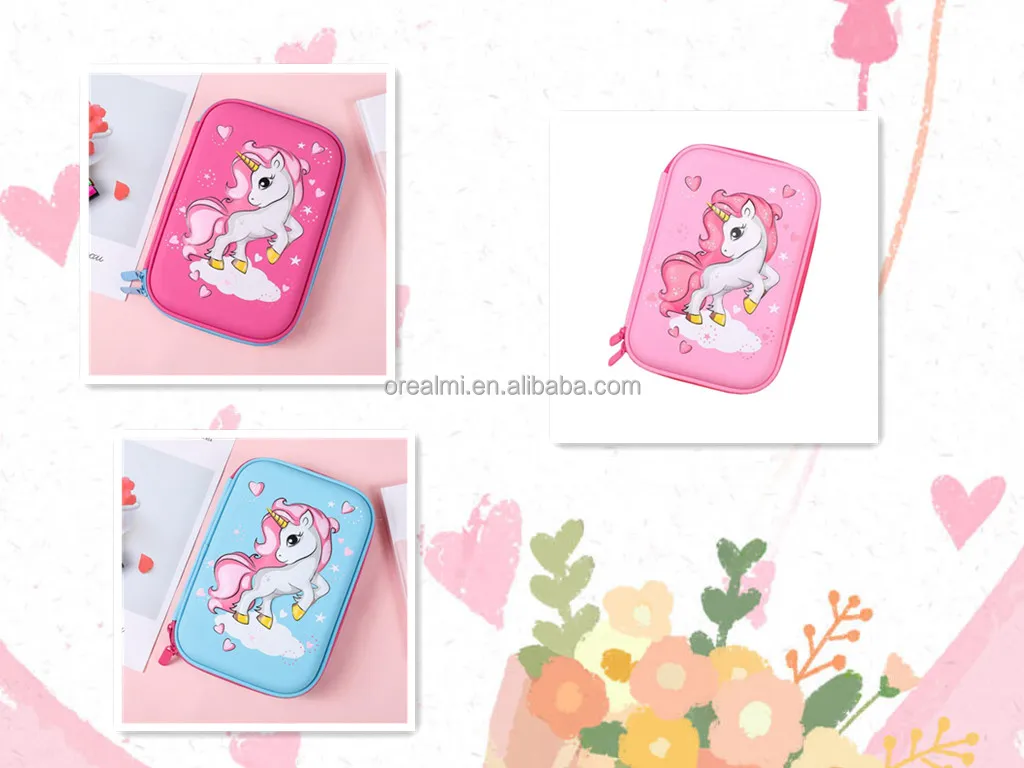 Durable Rectangle Pencil case  Back to School  Daily Use EVA Pencil case for Girl or Boy