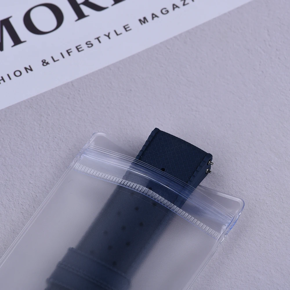Juelong Custom Logo Transparent Watch Strap Bag PVC Watch Strap Packing for 2 Piece Style Watch Strap Packaging