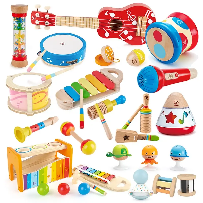 High Quality 6 Pieces Bead Educational Wooden Percussion Kids Drum ...