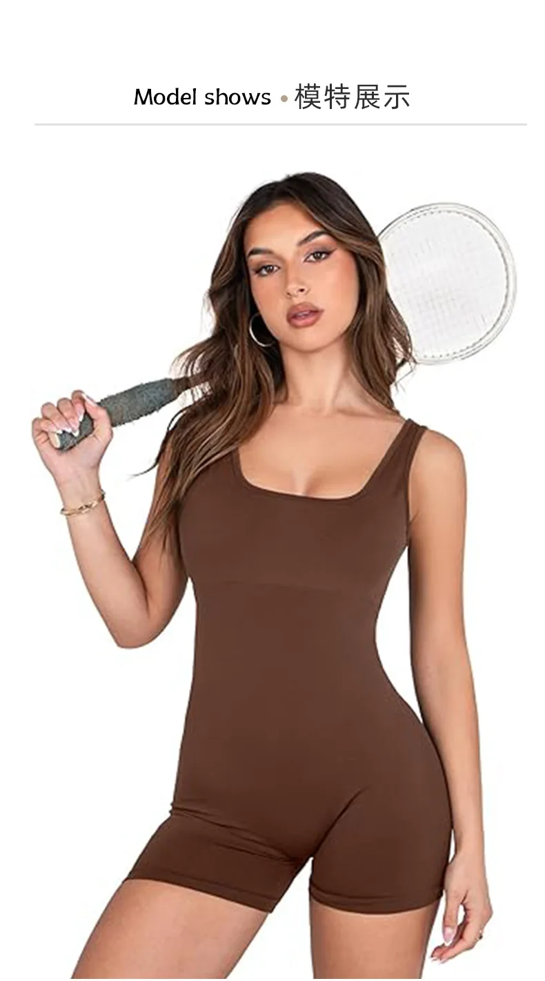 HKRXEC Tank-Style Mid-Thigh Full-Body Shaping Bodysuit