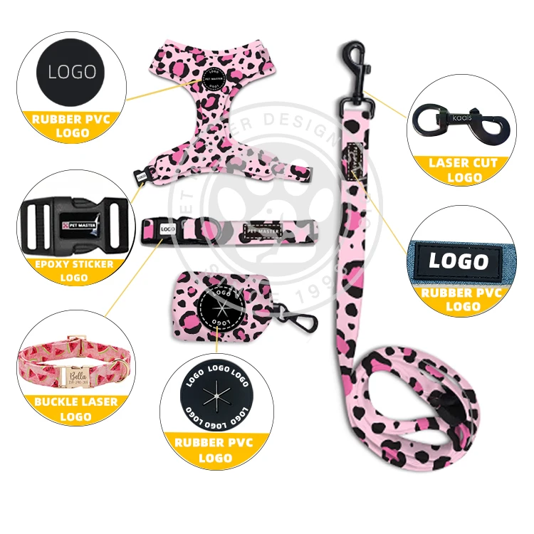 Sinsky Teddy Dog Harness Set Luxury Designer Personalized Dog Collars