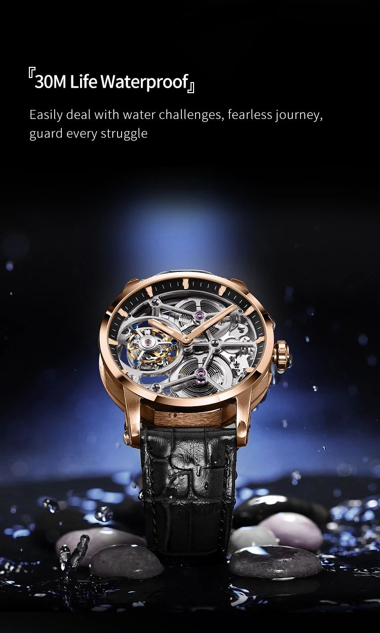 Luxury Automatic Mechanical Men Watch Classic Busines Watch Men Tourbillon Waterproof Man Wristwatch
