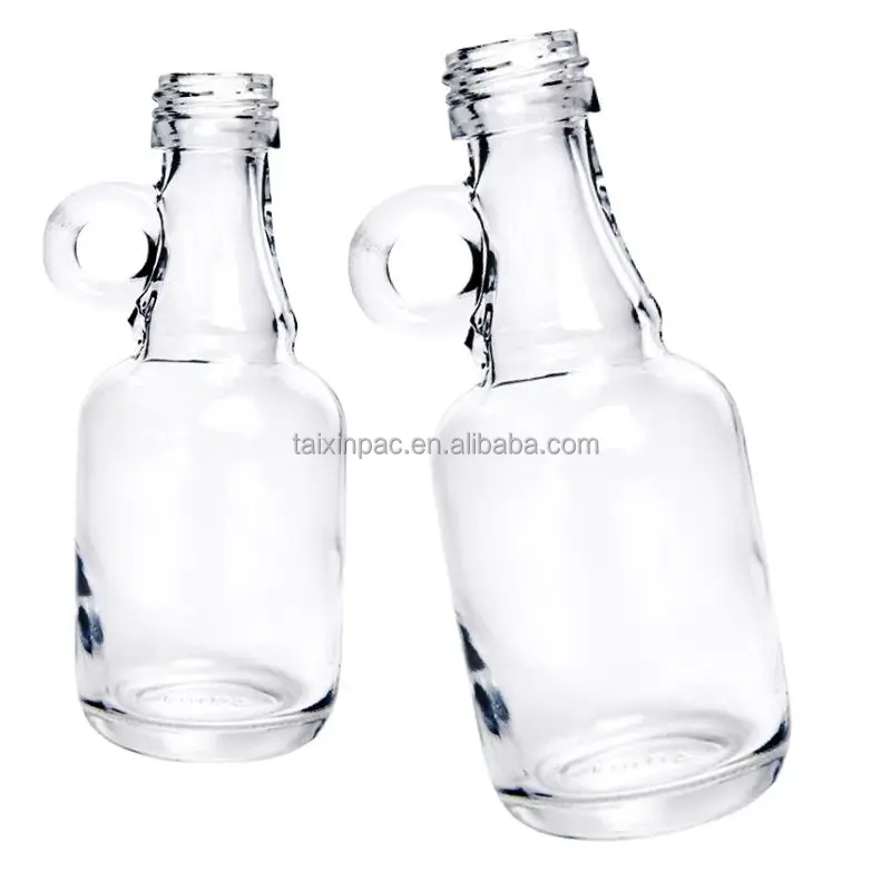 Wholesale 40ml Mini Syrup Gallon Glass Bottle Container Screw Cap Handle Wine Vodka Liquor Bottles Honey Growler Jugs Packaging