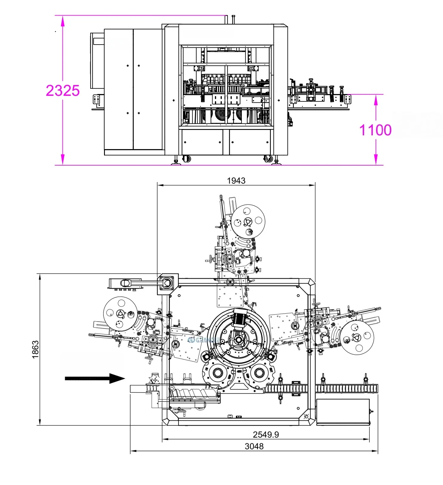 automatic rotary high speed 6000bph servo electronic cam self adhesive labeling three labels station machine-5
