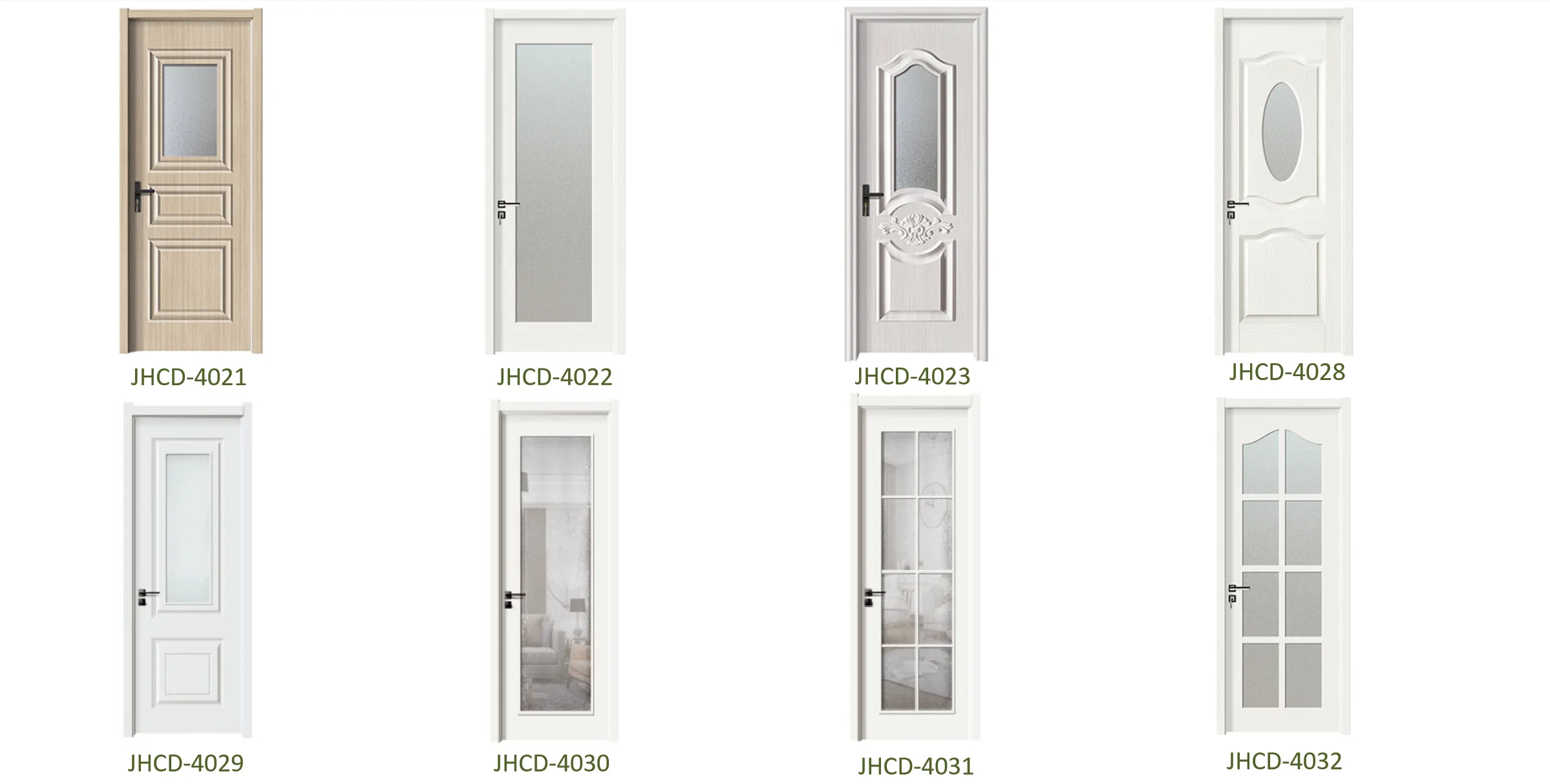 China Luxury Latest Simple Design Pvc Wpc Interior Glass Door For House