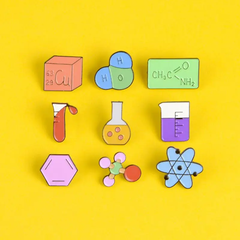 Chemical Science Pin Molecule Element Model Brooches Chemical Equation ...