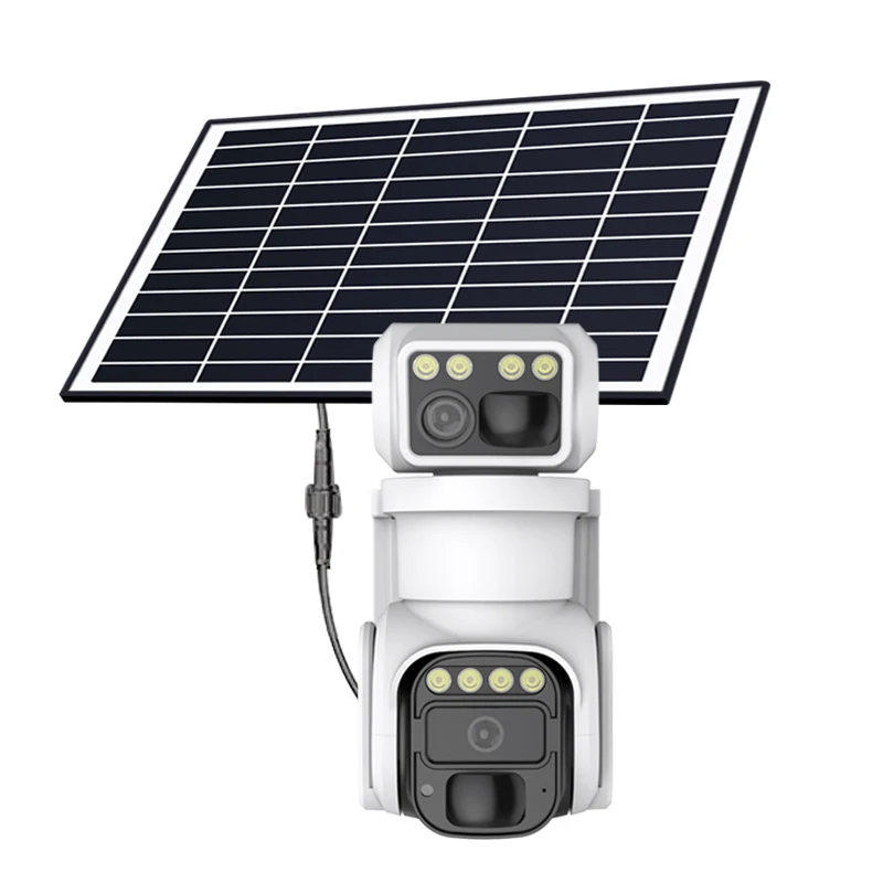 IP66 Solar Security Camera System Wireless Outdoor Dual Solar Panel Powered Battery Camera 4G Security Cameras