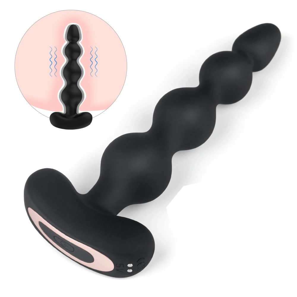 Source S-hande long anal beads silicone g spot massager clitoris anal beads butt plug vibrator erotic prostate vibrator for women men on m.alibaba