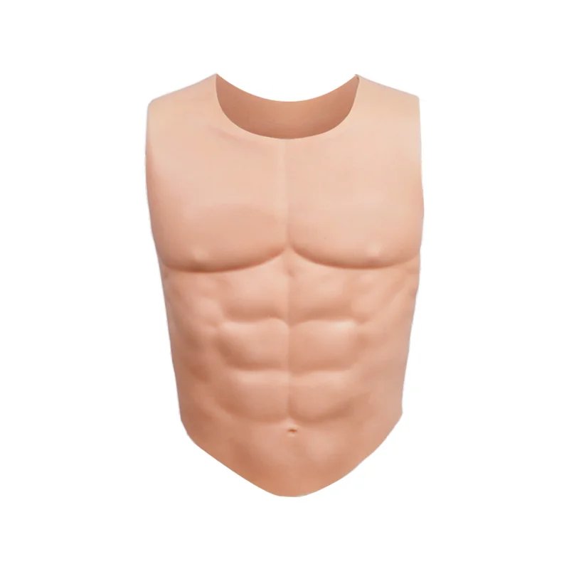 Round Neck Sleeveless Silicon Muscle Body Realistic Muscle Form Silicone Muscle Suit for Sale