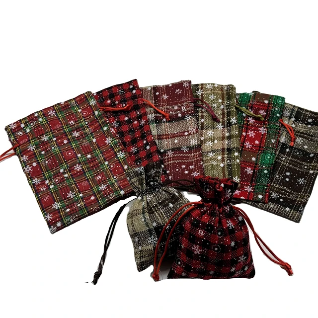 Cotton and linen bundle gift drawstring bag