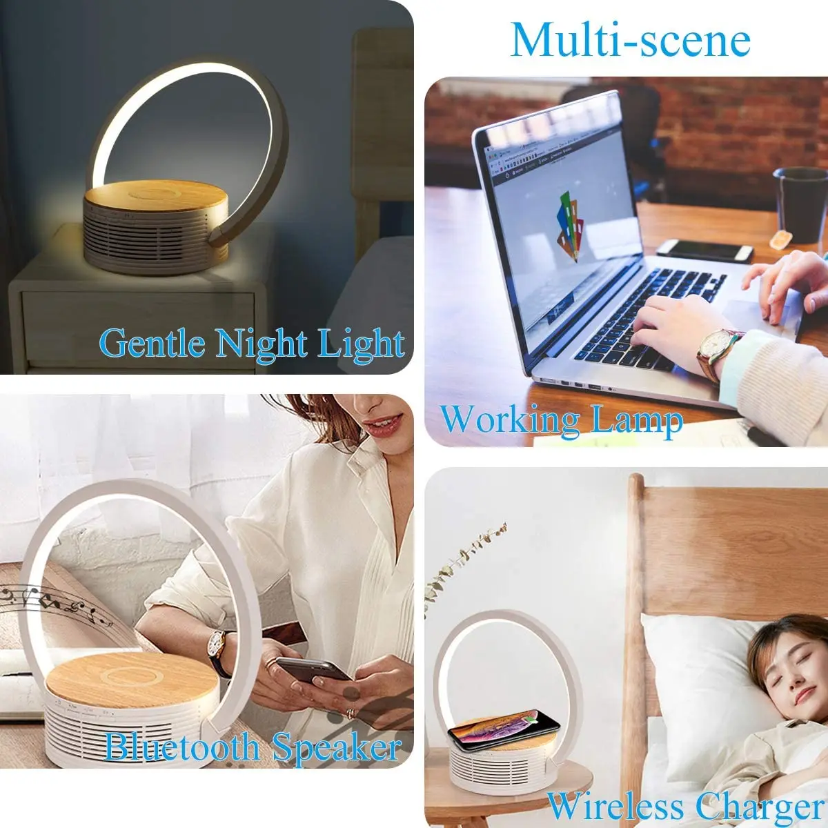 product creative fast wireless charger night light smart cordless table lamp with bluetooth speaker-41