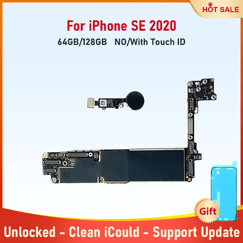 Original Unlocked 64G 128G Iphone SE 2 Mainboard Without Touch ID