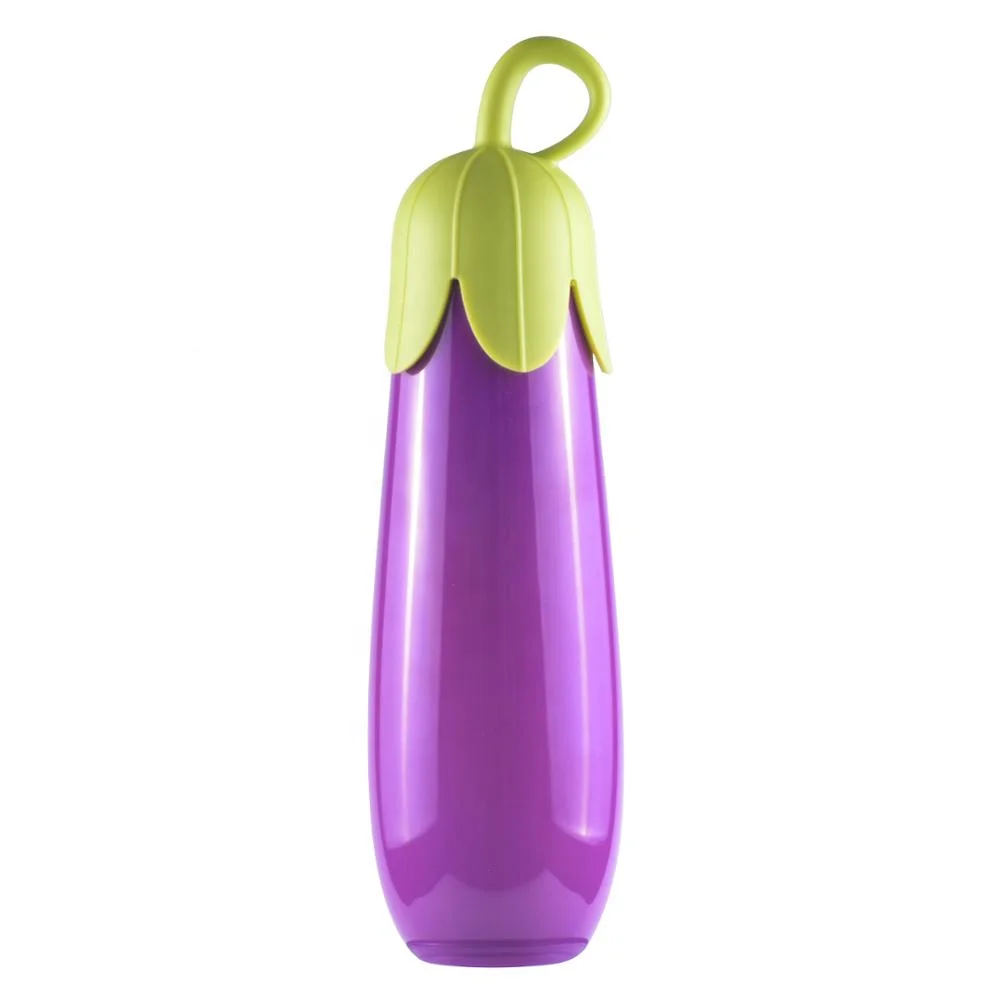 Eggplant with Water Emoji - Novelty Plastic Water Bottle
