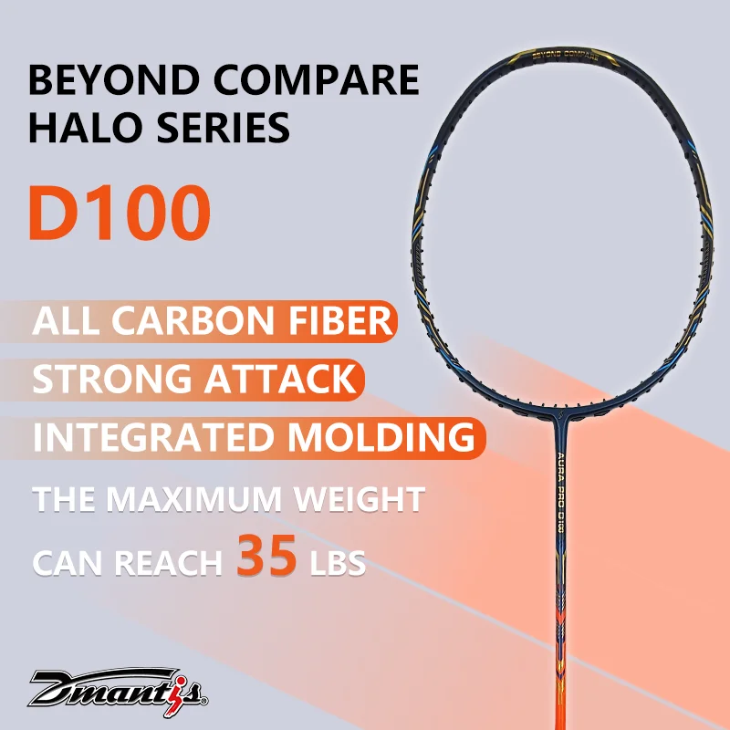 Dmantis Carbon Fiber Badminton Racket High Quality with Graphite Shaft OEM Available Online